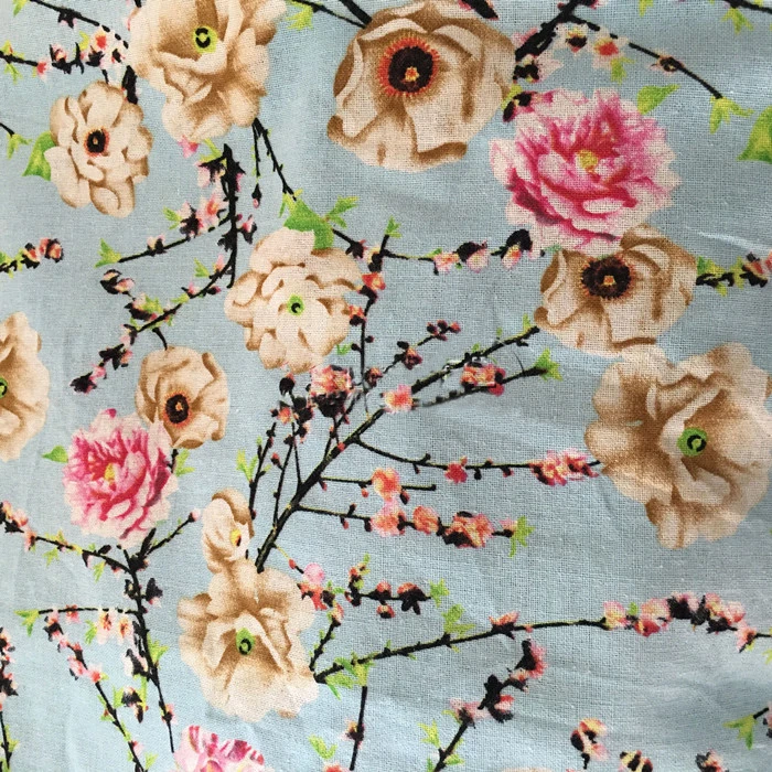 100 см * 145 летняя одежда с цветочным узором из хлопка и льна|cotton linen|clothing materialmaterial