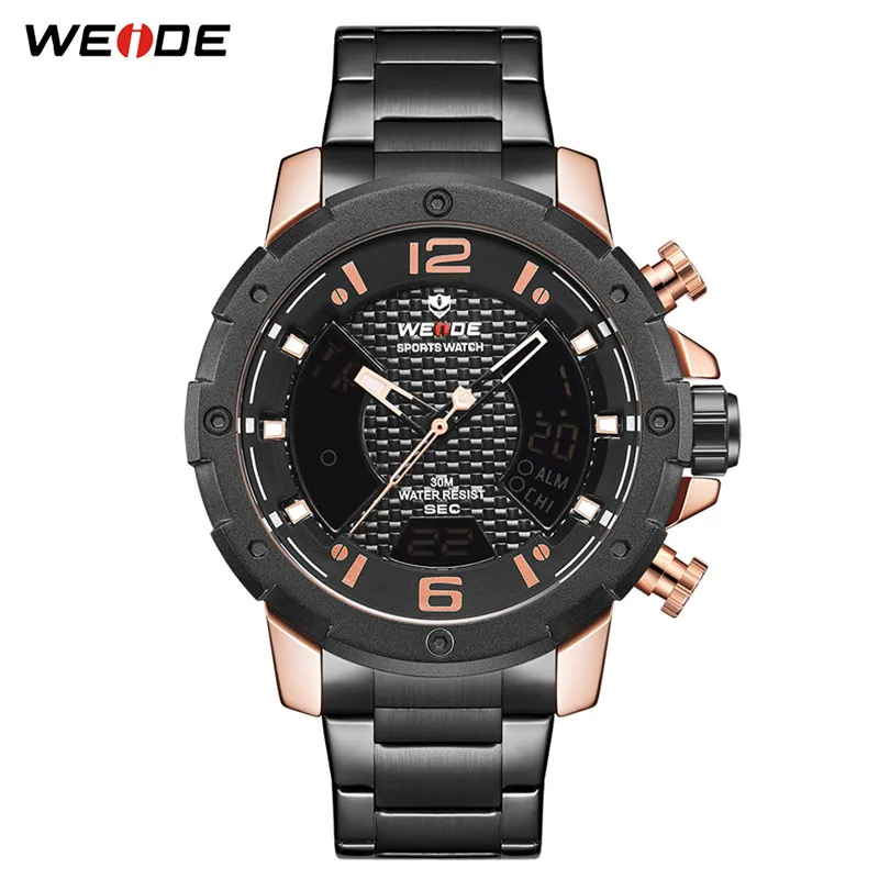 WEIDE, мужские спортивные часы, металлический ремешок, браслет, Автоматическая Дата, кварцевые, для мужчин, t, аналоговые, мужские часы, наручные часы, uomo, Relogio Masculino - Color: WH8504B-3C
