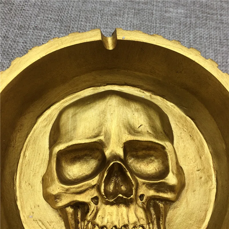 M R.K золотисто черный креативный Модный стильный полимерный череп большие