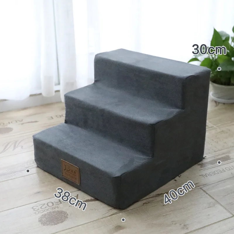 grey 3 шага собака Лестницы кошка лестница, дышащие, не скользят, Водонепроницаемый ПЭТ подъемная лестница кровать подушки коврик для собак Щенок Кот дропшиппинг - Цвет: grey