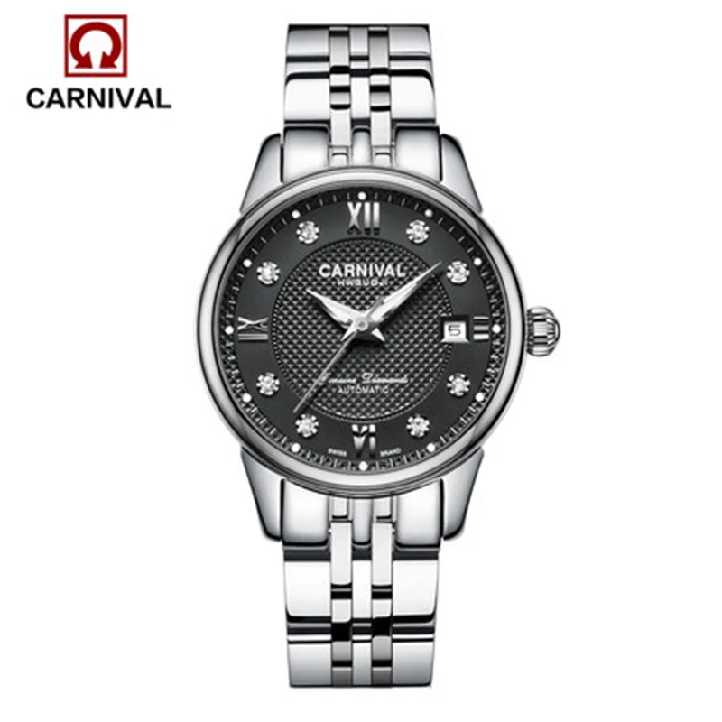 Часы наручные женские из нержавеющей стали с автоматической датой и белым