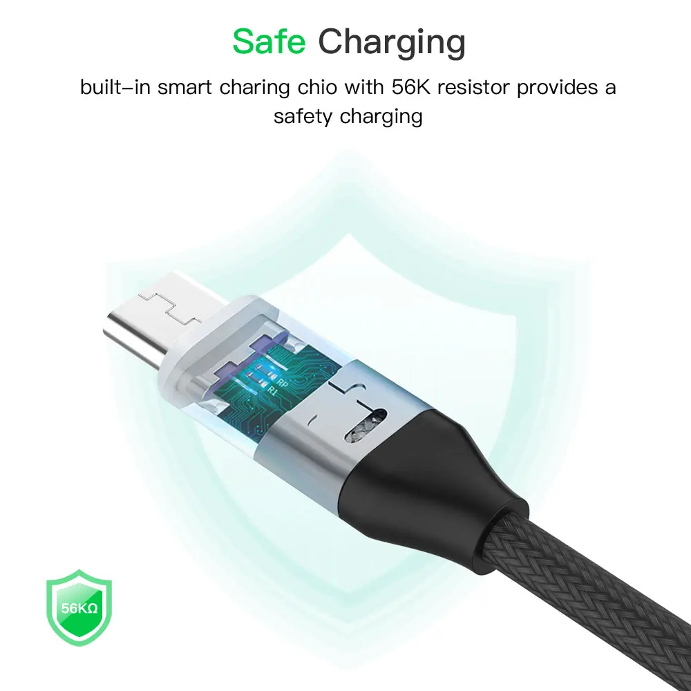 Нейлоновый кабель 5 А Type C для быстрой зарядки USB 3 1 Для Huawei P20/P20 Pro/Mate 10/Mate 10Pro/P10/P10Pro