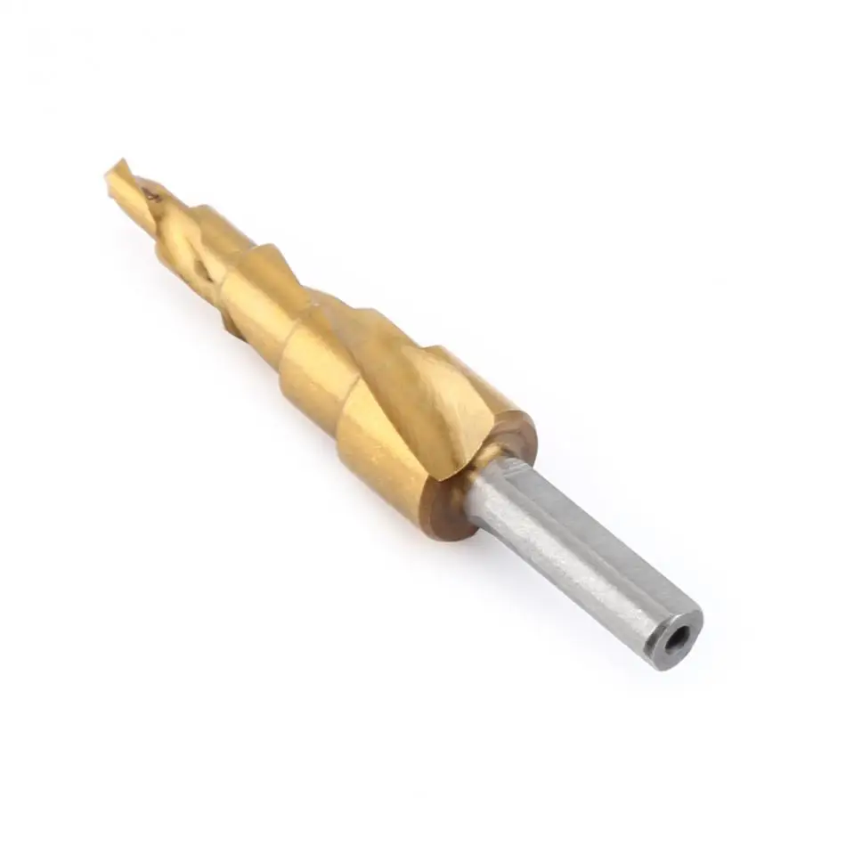 

HSS Step Drill Bit 4mm-12mm Spiral Flute Triangular Shank Drilling Tool