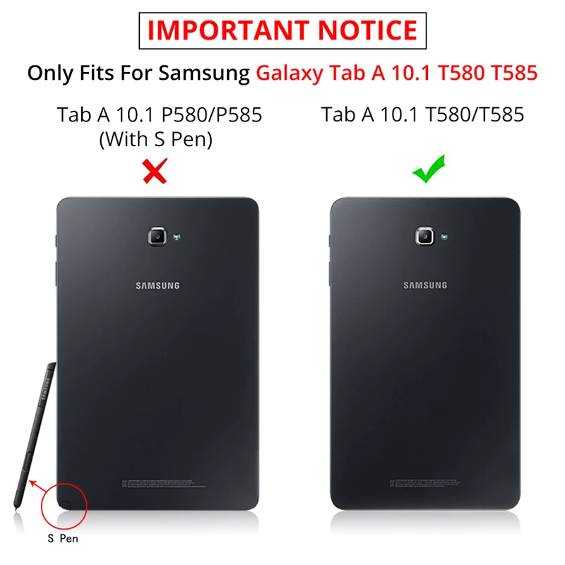 Вращающийся на 360 градусов чехол из искусственной кожи для Samsung Galaxy Tab A 10 1 2016 T580 T585