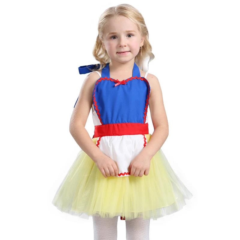 Удобный детский милый костюм Белоснежки для принцессы фартук Tutu отлично