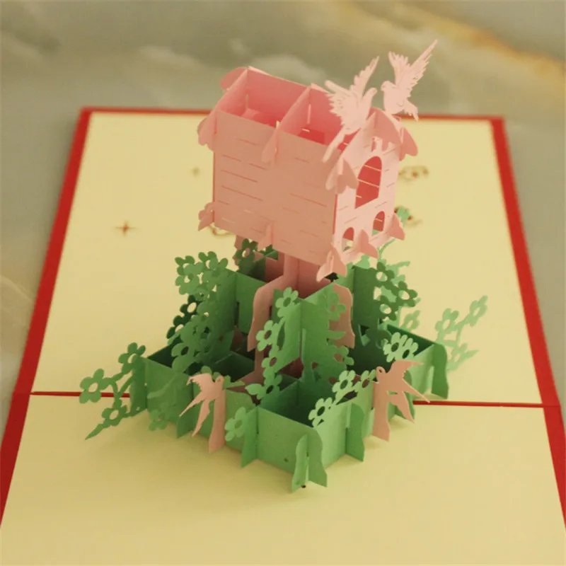 Лазерная резка птиц 3D выскакивающая бумага лазерная ремесла дисплей на заказ