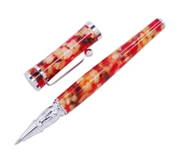 fuliwen celluloid rollerball pen with refill maple leaf orange red fashion writing pen business office home school supplies