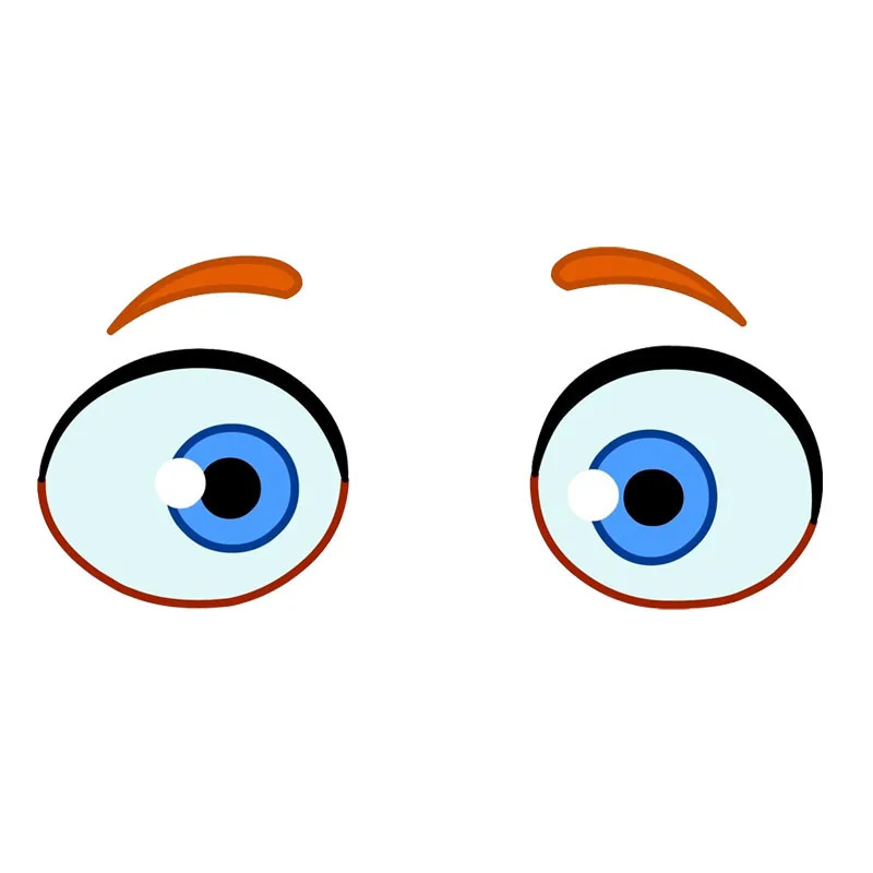 

YJZT 16.3CM*7.5CM Funny Cartoon Eye Reflective Car Sticker PVC Decal 12-0733