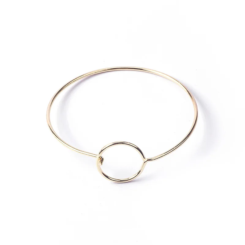 Женский браслет простой металлический с узлом и открытым сердечком MD002 |