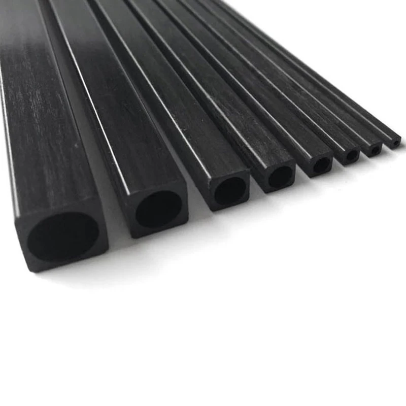 

6 шт. 1,4 мм-10 мм квадратная вытянутая трубка из углеродного волокна наружная квадратная внутренняя круглая Длина 500 мм Аксессуары для дрона