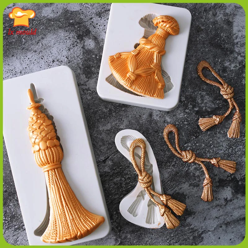 

European Fondant Silicone Mould Cake Edge Decoration Model Rope Knot dry Pace Tower Clay Molds