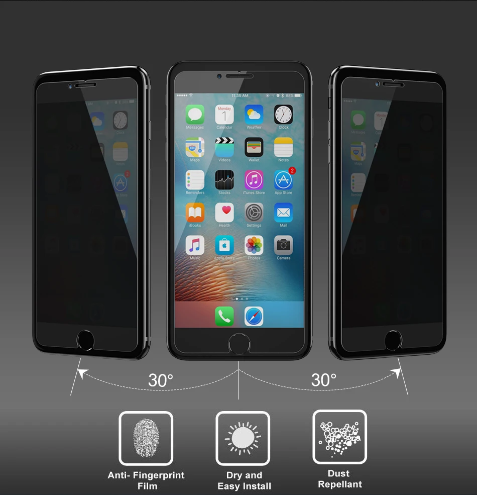 FLOVEME Анти Шпион Для iPhone 7 Плюс Экран Протектор Конфиденциальности Для 5S iPhone6 6 s 6s Закаленное Стекло Для iphone 5 Экран Фильма защитное стекло айфон 7 6 5s стекло на айфон 5s защитное стекло на айфон 5s 6 7