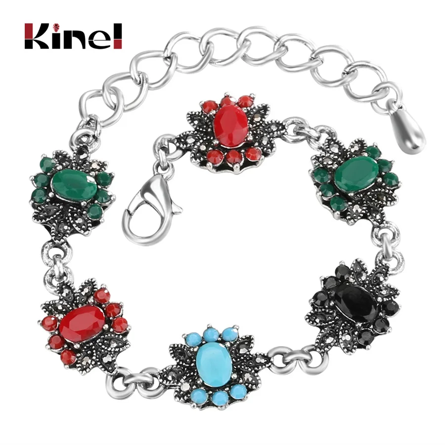 Женский винтажный браслет Kinel с цветами из кристаллов|bangles for women|bohemian braceletbracelet