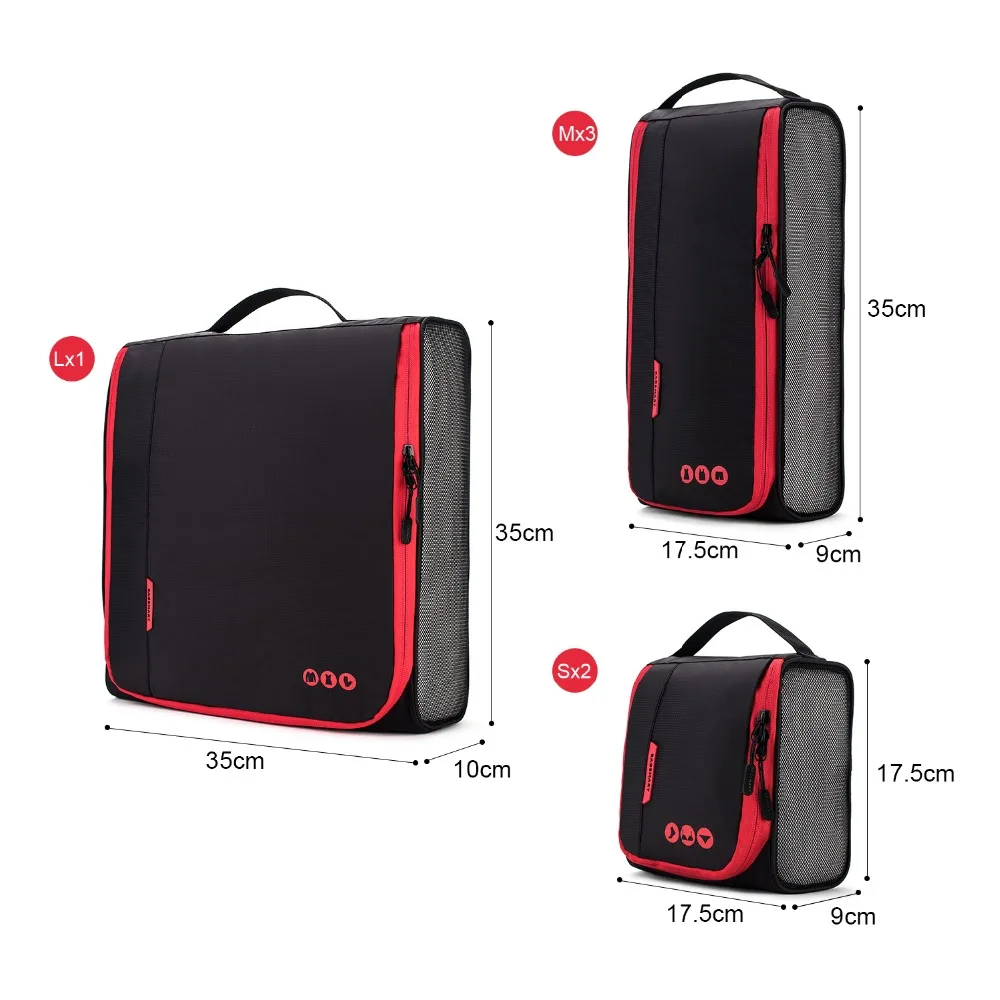 BAGSMART 6 шт. аксессуары для путешествий Упаковка Кубики багажная упаковка сумка-Органайзер для рубашки Одежда Нижнее белье подходит 2" чемодан