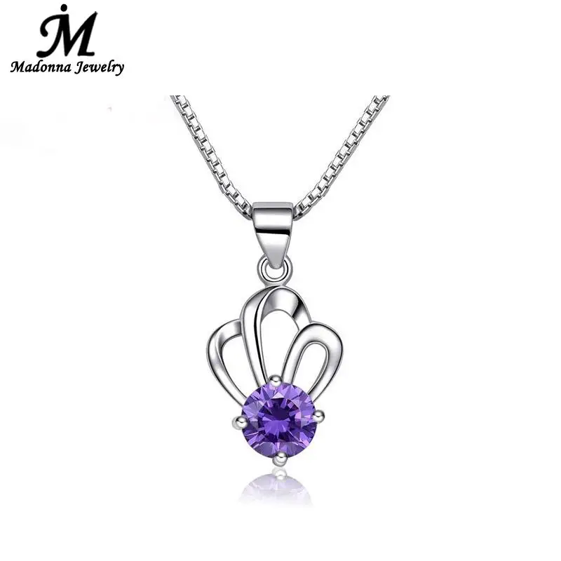 Модная белая фиолетовая Хрустальная корона с серебряным покрытием женское