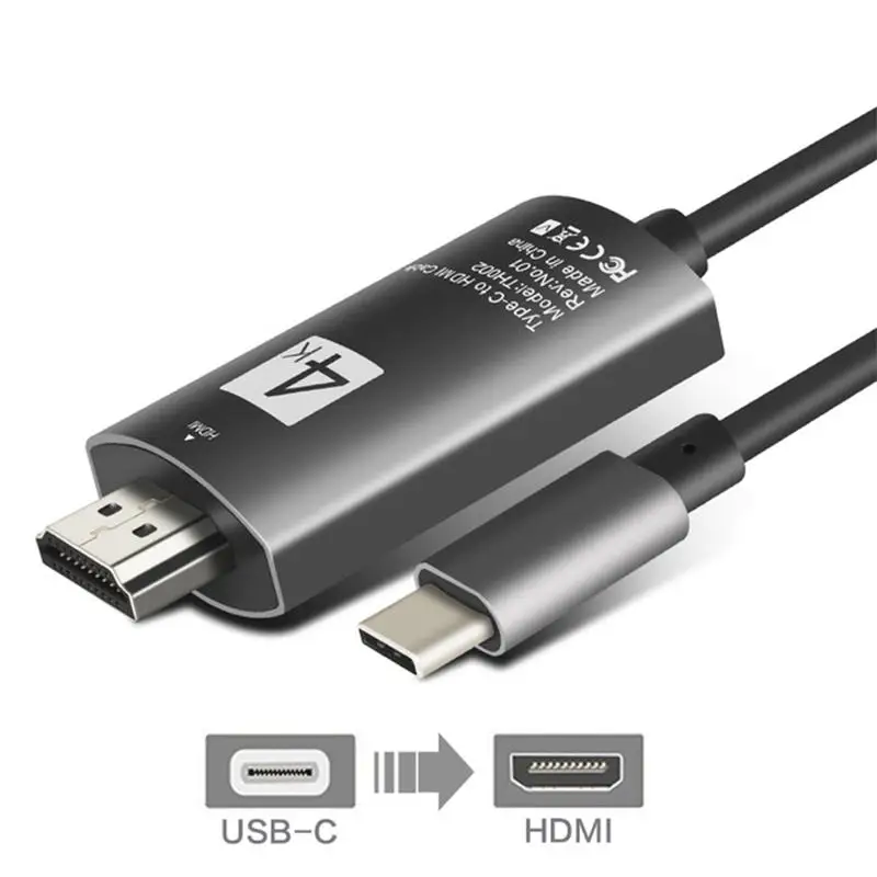 EastVita USB C поддержка 4K 30Hz 2M 3 1 Type c папа к HDMI HD адаптер Соединительный кабель r25|Кабели