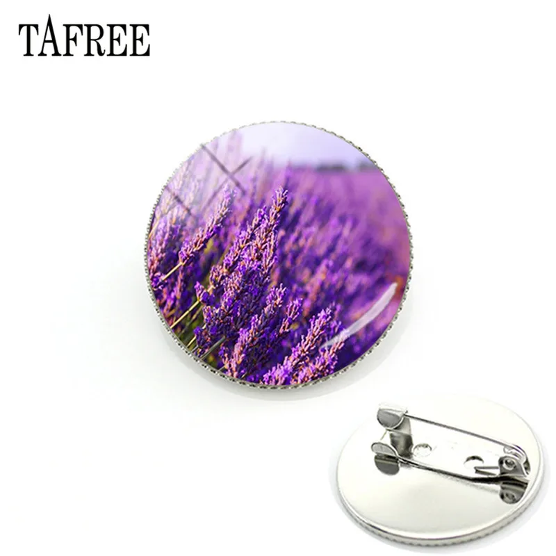 TAFREE Новое поступление фиолетовые Лавандовые броши значки стеклянное искусство
