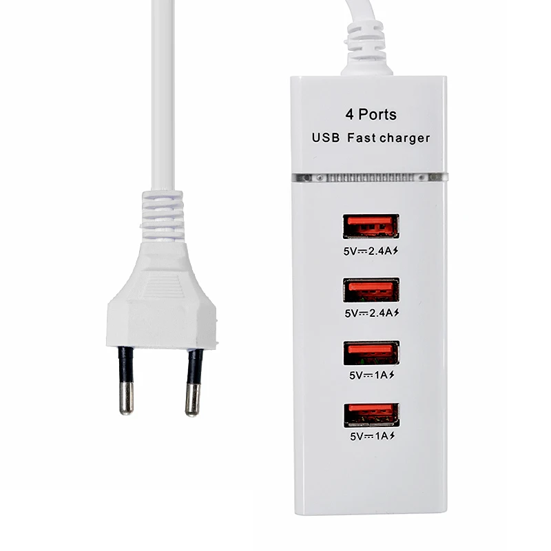 Универсальное быстрое зарядное устройство для телефона с 4 usb-портами, штепсельная вилка европейского и американского стандарта, настенный адаптер для быстрой зарядки для iPhone и мобильных телефонов samsung