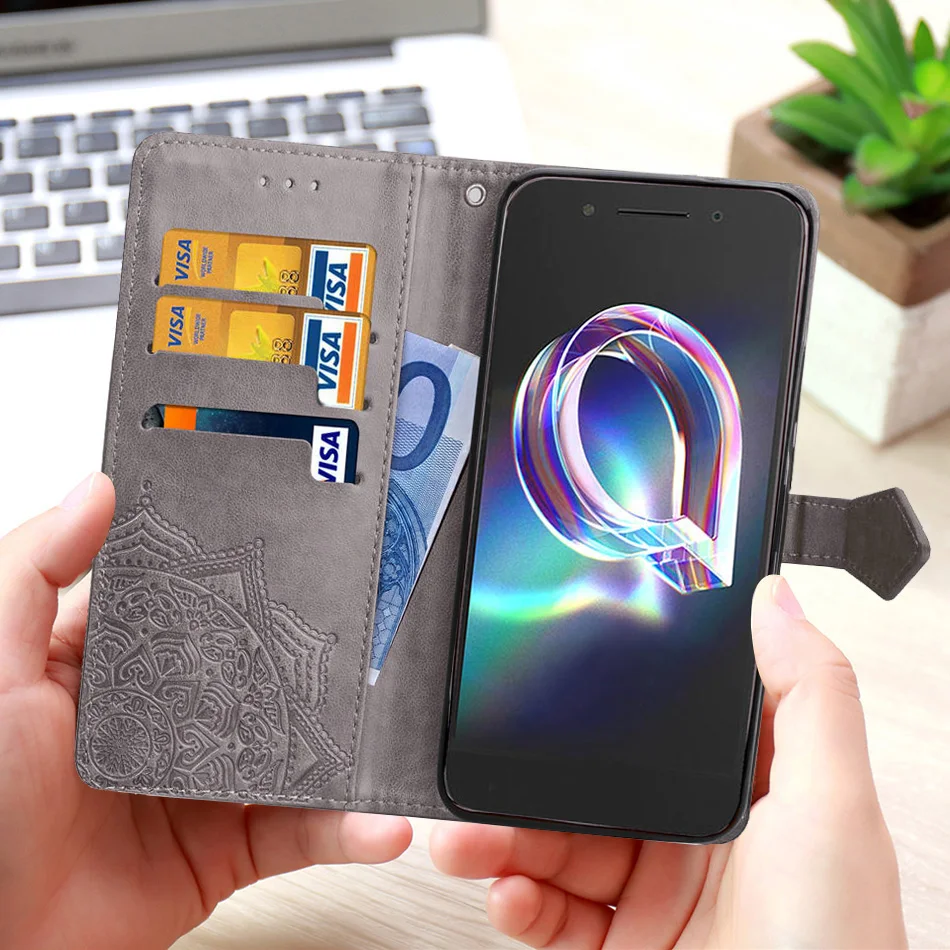 Чехол для huawei P Smart держатель телефона чехол Роскошный кожаный флип мобильный