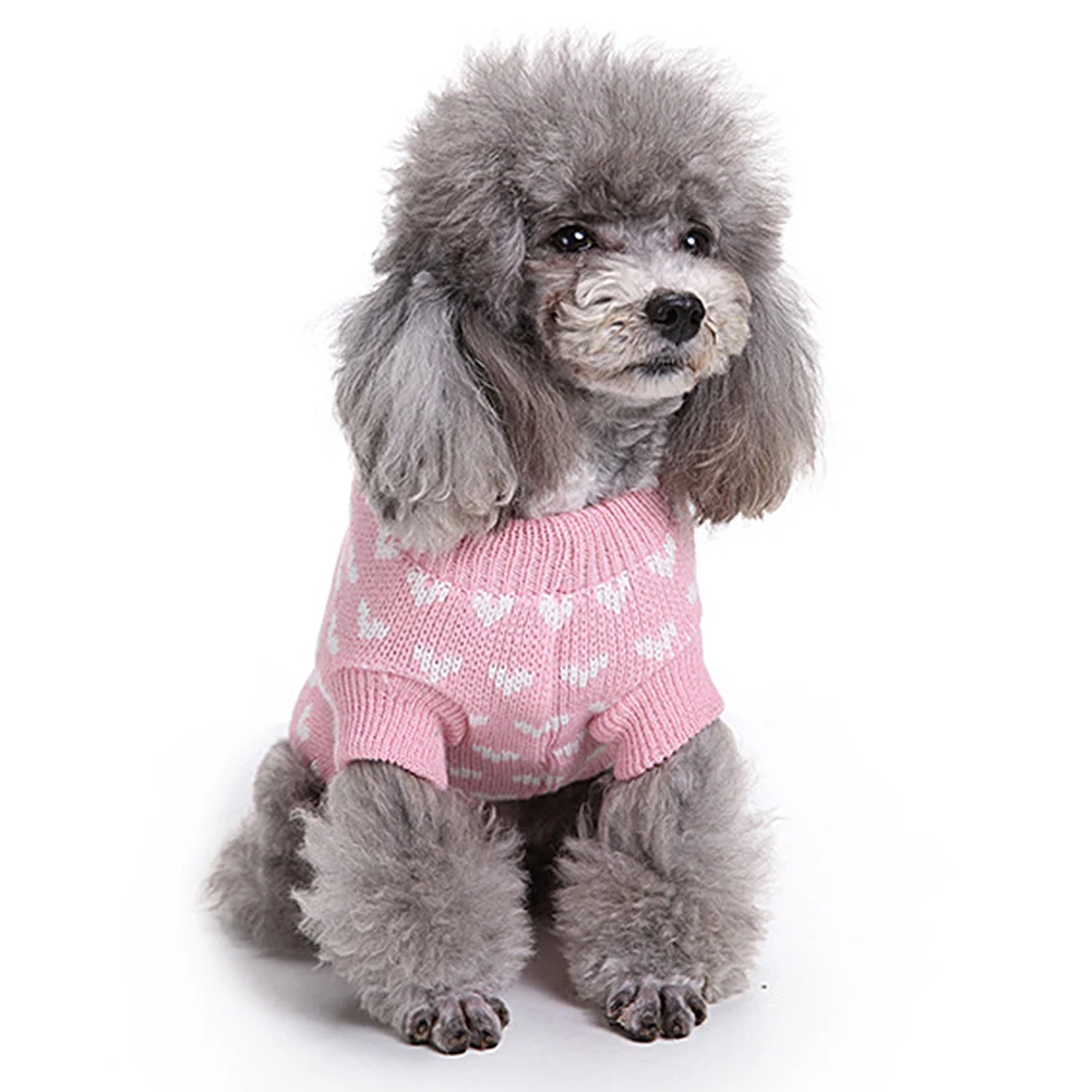 Сердце печатных собака свитер теплые пальто для будущих мам Pet Puppy Одежда