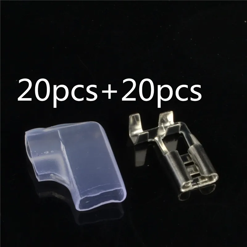 20set 20 компл. 6,3 флагообразный с обжимной клеммой куртка холодного отжима терминал мужской Оловянное покрытие - Цвет: 20set