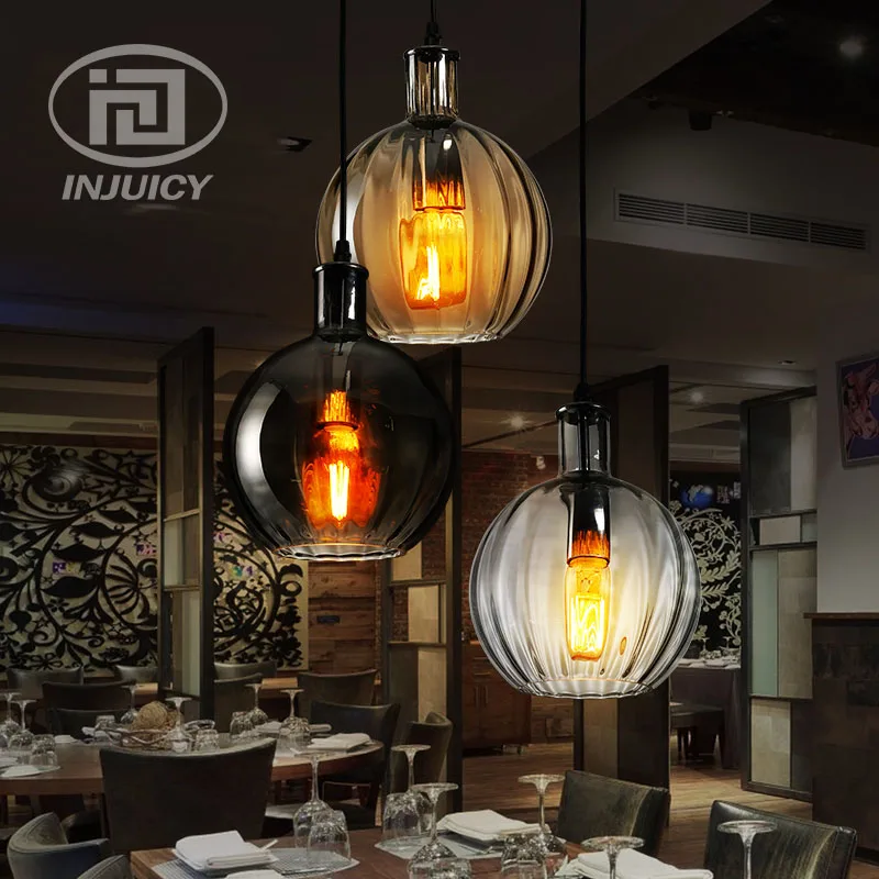 Лофт винтажный скандинавский простой ретро цветной стеклянный светильник