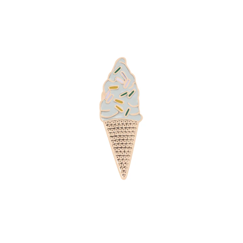 ice cream Милая девушка женская брошь на булавке дом клубника мороженое Десерт булавки значок джинсовая юбка аксессуары подарок на день рождения дочери - Окраска металла: ice cream