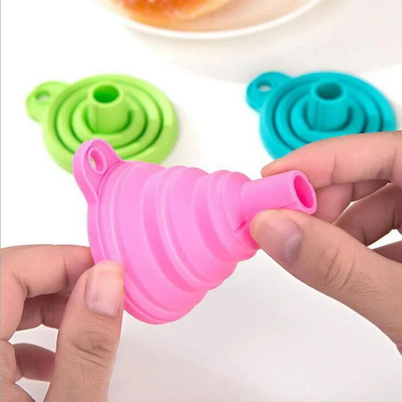 Мини высококачественный силиконовый гель складываемый складной стиль Воронка Хоппер кухонные инструменты Аксессуары Гаджеты на открытом воздухе