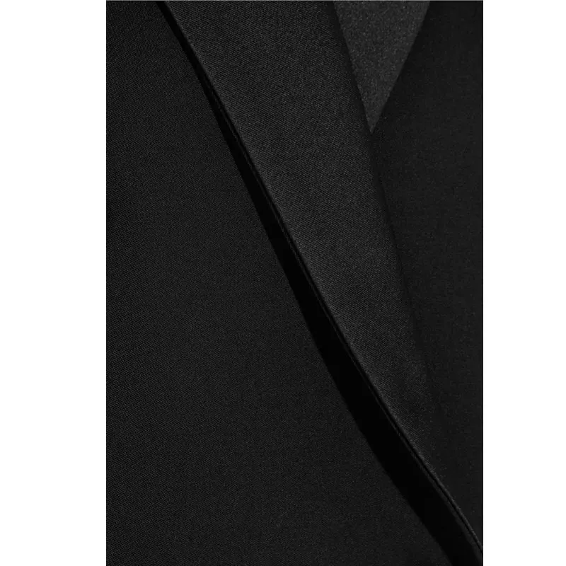

Spring Autumn Black Long Women Vest 2021 New OL Slim V Neck Double Breasted Blazer Vests Female Elegant Chic Waistcoat XS-XL