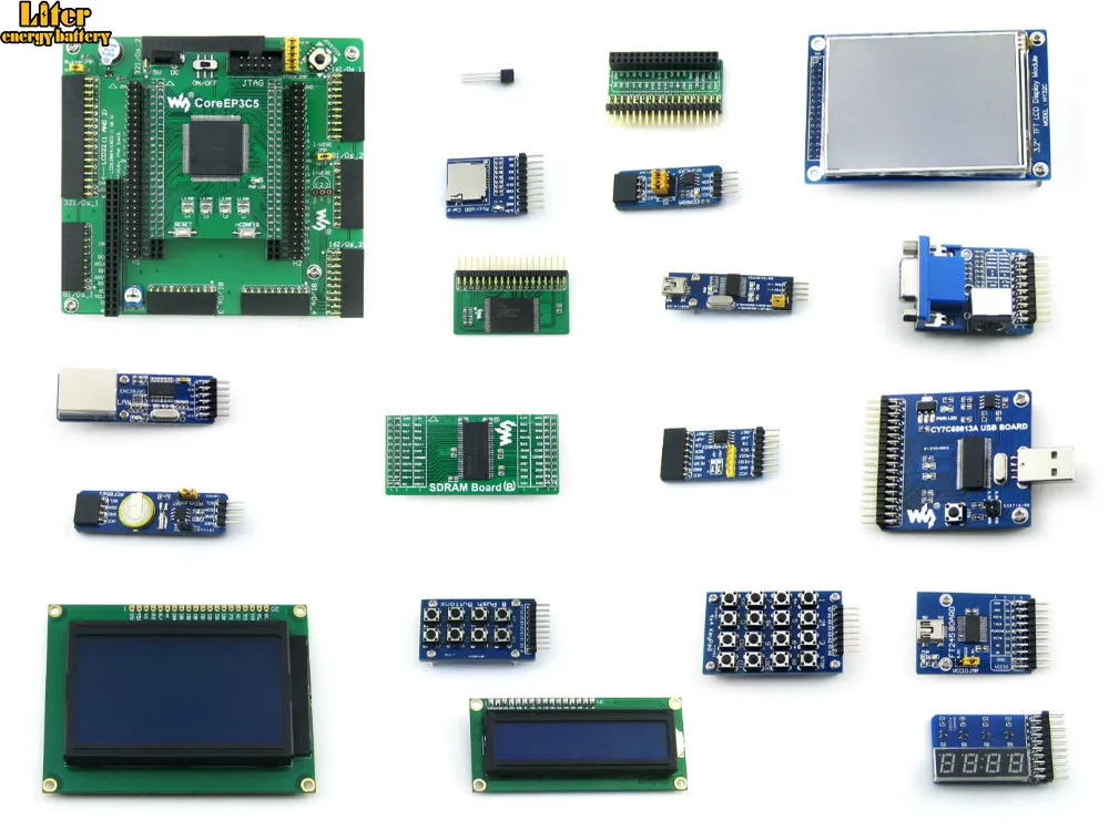 Altera Cyclone Board EP3C5 EP3C5E144C8N ALTERA III FPGA Development + 19 комплектов аксессуаров = OpenEP3C5-C посылка B |