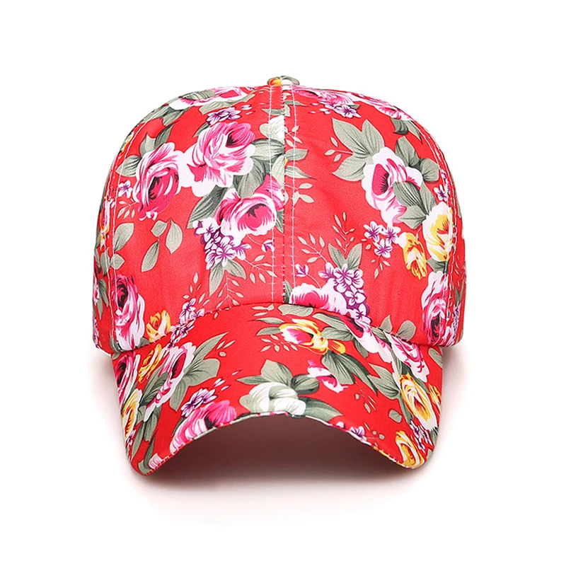 Women Fashion Adjustable Cotton Floral Printed Baseball Caps Summer Sun Snapback Hip-Hop Hat Sunbonnet Trendy | Аксессуары для