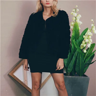 Black XIKOI женское меховое пальто осень зима размера плюс 3XL модное тонкое пальто из искусственного меха Женские Повседневные Вечерние пальто Пальто меховое короткое пальто - Цвет: Black