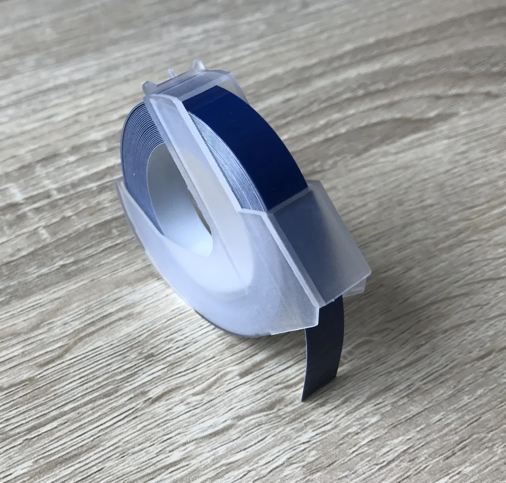 100Pcs 9mm*3m Blue Embossing Label Tapes Compatible Dymo 1610 Manual Printers for Motex E101 Makers White on blue | Компьютеры и офис
