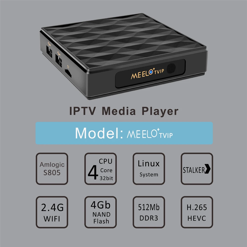 10 шт./лот MEELO tv IP S805 четырехъядерный Linux Smart tv Box Поддержка веб-портала H.265 Stalker 2,4 Gwifi смарт-медиаплеер 250