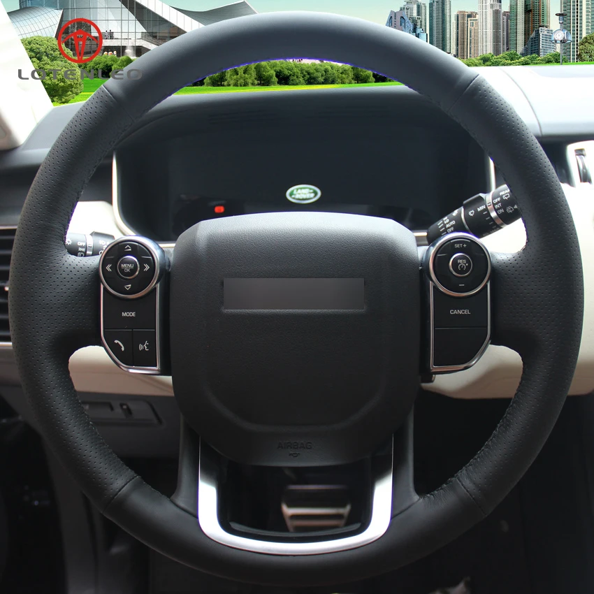 LQTENLEO Черный искусственного кожаный чехол на руль для Land Rover Range Rover велярный- Range Rover Sport