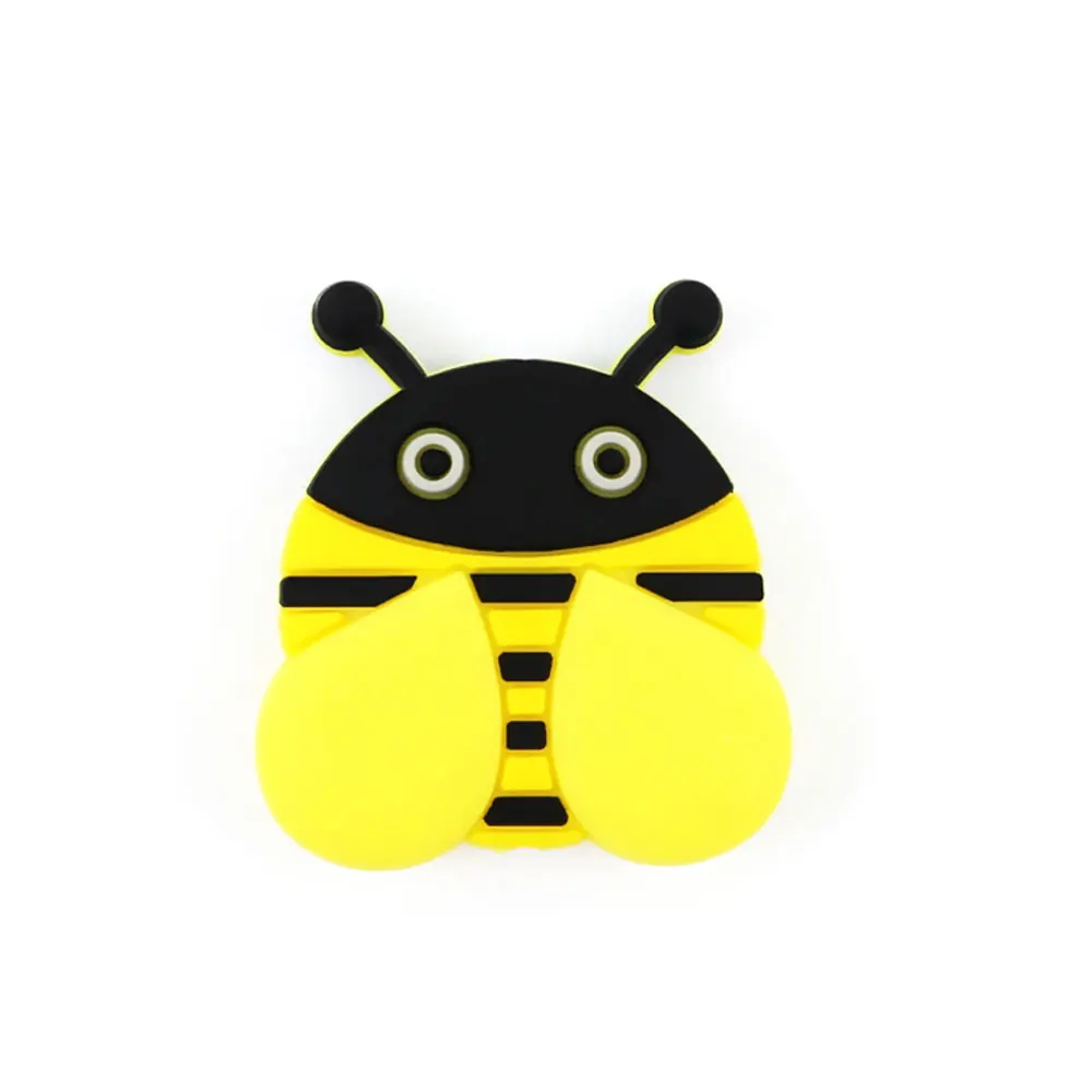 Yellow Butterfly 5 шт. Сова медовый пчела Перл Силиконовые Бусины 3 см Прорезыватели для зубов DIY Мини Птица BPA бесплатно животных силиконовые Kralen бисера Детские продукты - Цвет: Yellow Butterfly