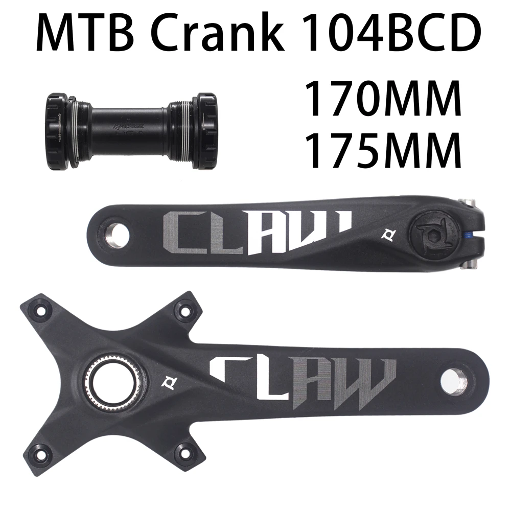 

104BCD MTB Bike Crank Aluminum Alloy With Bottom Bicycle Crankset 170/175MM MTB Crank Bike Accessories