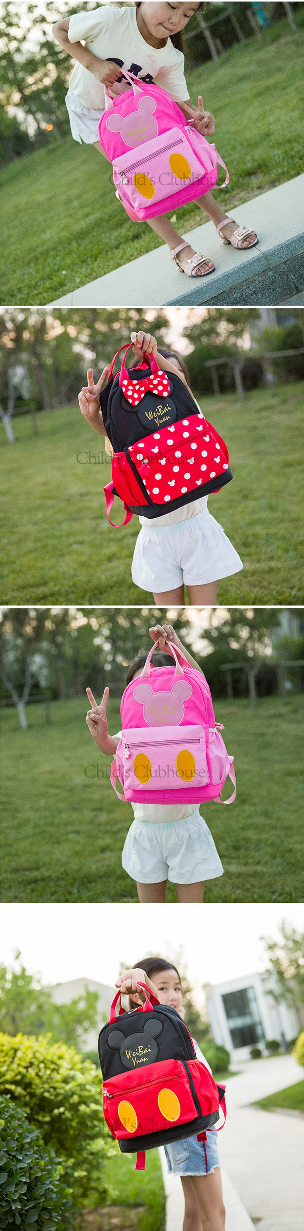 disney Микки Маус малыш рюкзаки Симпатичные Минни обувь для девочек мальчиков сумки дети пакеты для закусок Мультфильм школьная сумка