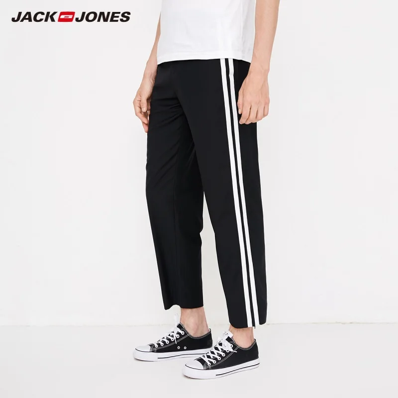 Мужские спортивные брюки в контрастную полоску JackJones свободные стильные мужские