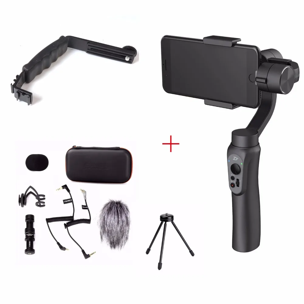Zhiyun гладкой Q ручной Gimbal стабилизатор + микрофон Камера сцепление кронштейн L