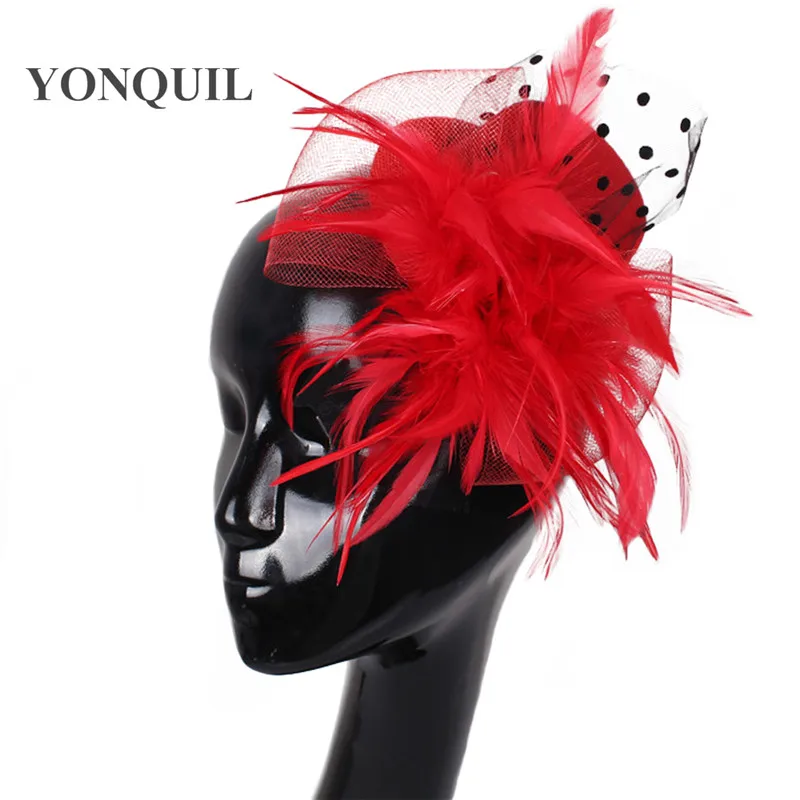 4 цвета Курица вечерние мини Топ вводной фетровая шляпа шапки для девочек чародей