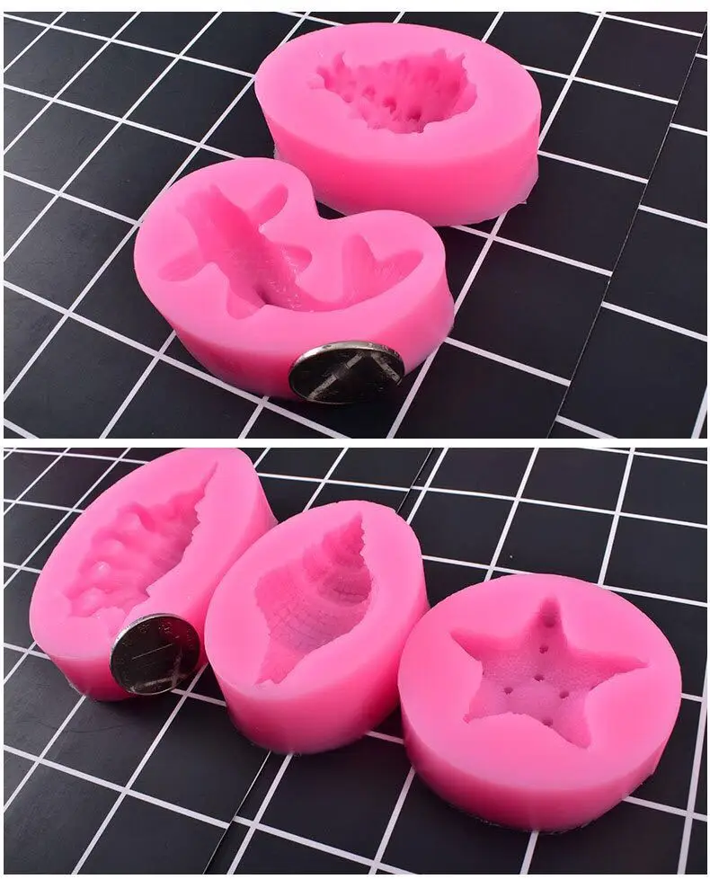 5 шт. УФ-силиконовая полимерная форма для раковины морской звезды DIY ювелирные