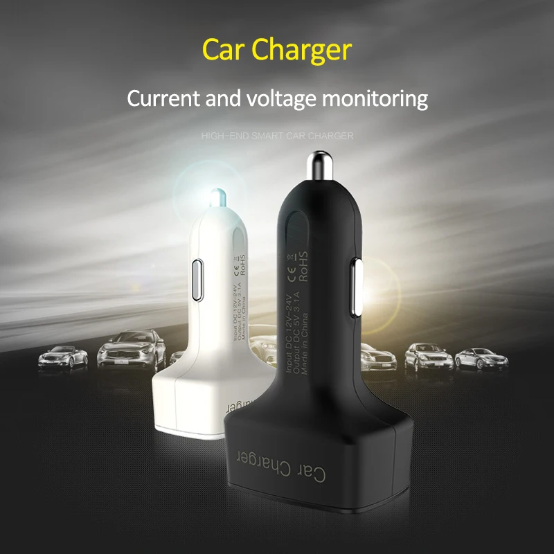 DC 5 В 4 в 1 Dul автомобильное зарядное устройство вольтметр USB цифровой амперметр