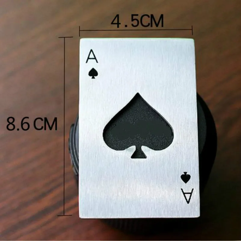 1 шт. Нержавеющая сталь открывалка для бутылок пива игры в покер карты пик
