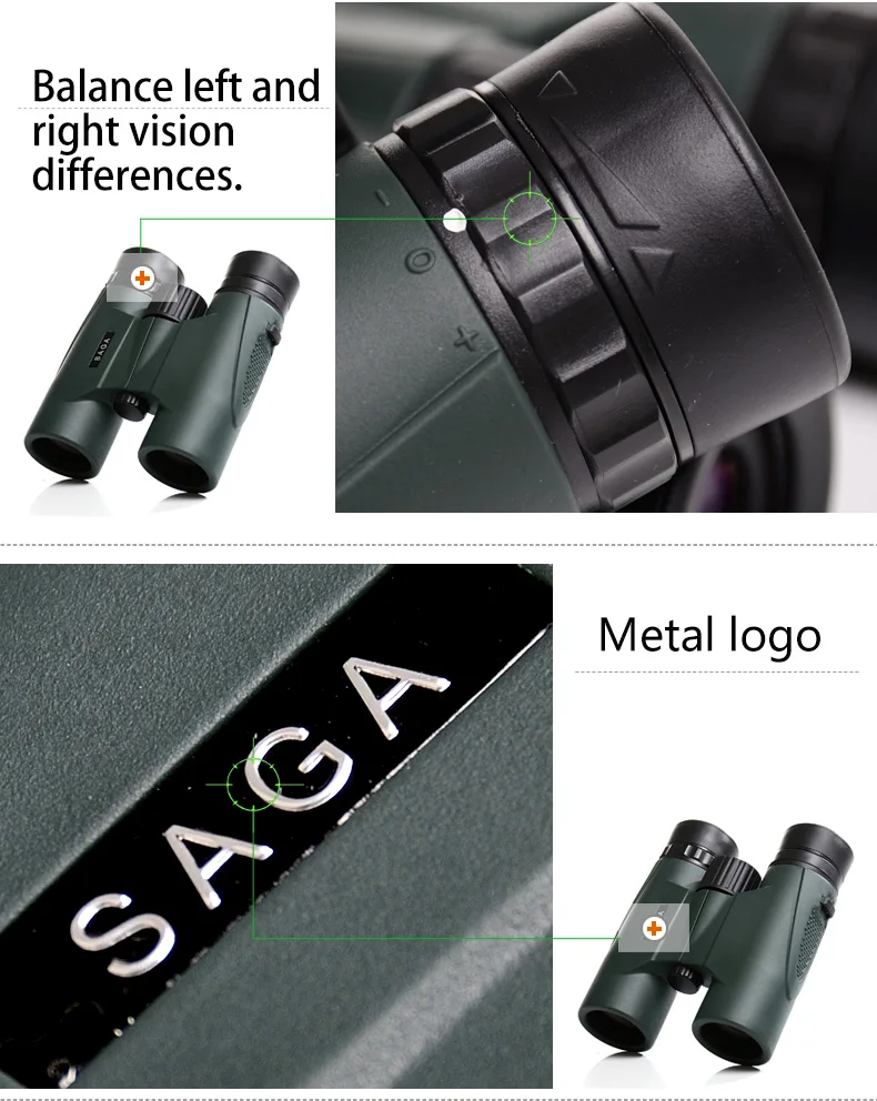 SAGA 8x32 высокой мощности бинокль инструменты для кемпинга телескоп для туриста фото соединитель качество BAK4 портативный