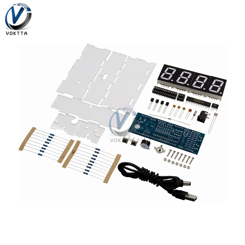 Электронные часы светодиодный Micro control ler DIY Kit Цифровой светильник времени