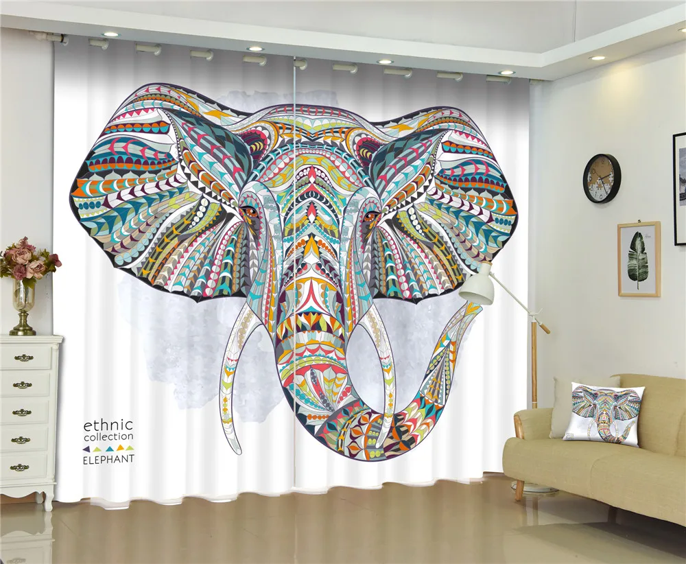 

Роскошные занавески со слонами, затемняющие 3D шторы для гостиной, детской, спальни, оконные занавески, занавески, заказной размер
