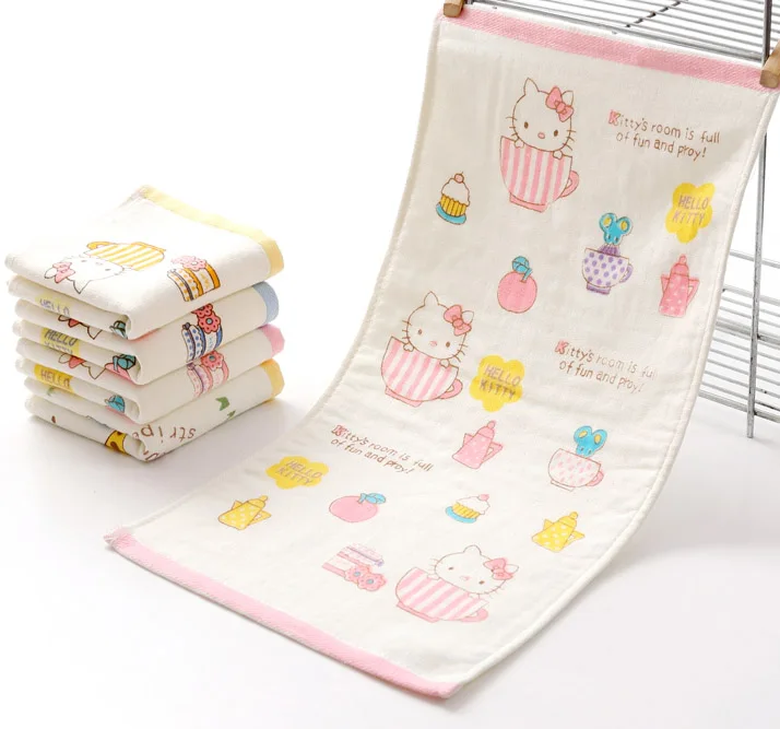 50*25 см Kawaii Kitty Cat детское Хлопковое полотенце для рук. Мультяшное детское Спортивное пляжное полотенце s. Моющаяся ткань для кухни и ванной