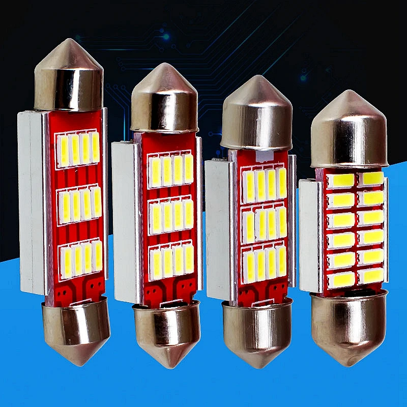 31 мм 36 39 41 C5W C10W CANBUS безошибочный автомобильный фестонный 12 SMD 4014 светодиодный