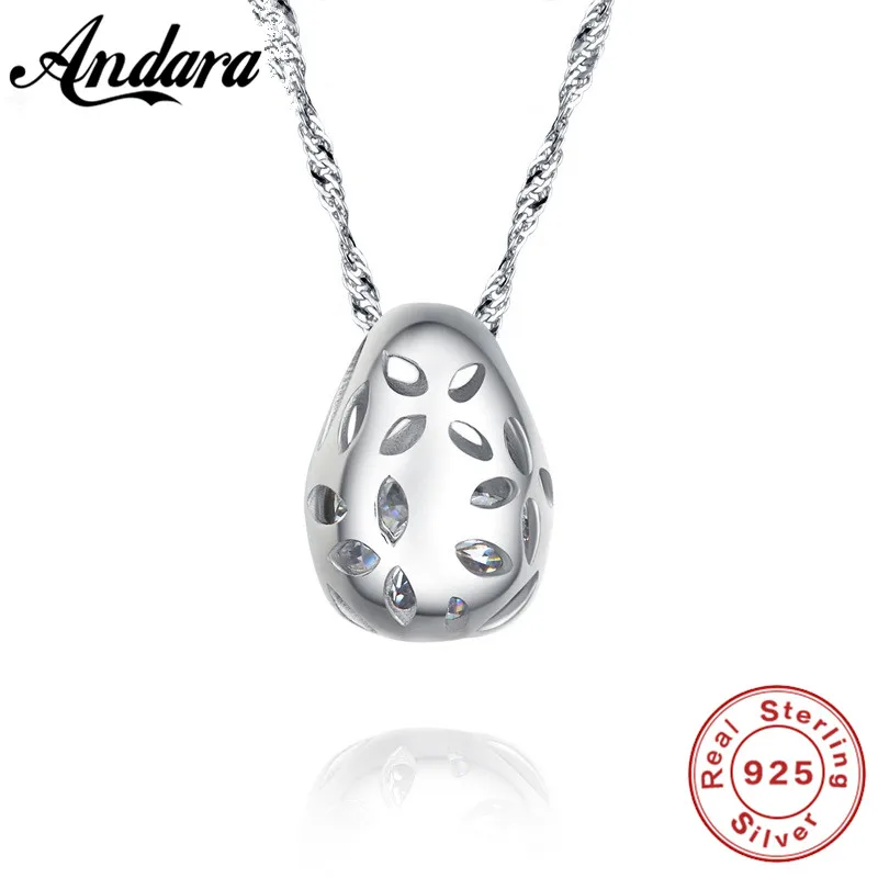 

100% Silver 925 Jewelry Necklace Dripping Pendant Women's Necklace Chain Length 45 cm